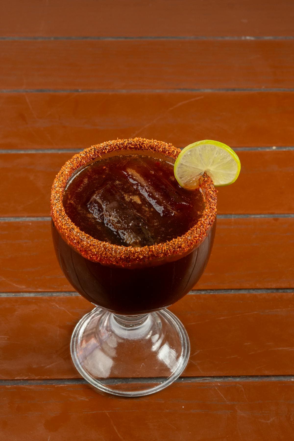 The Chuper Michelada — chamoy-rimmed goblet